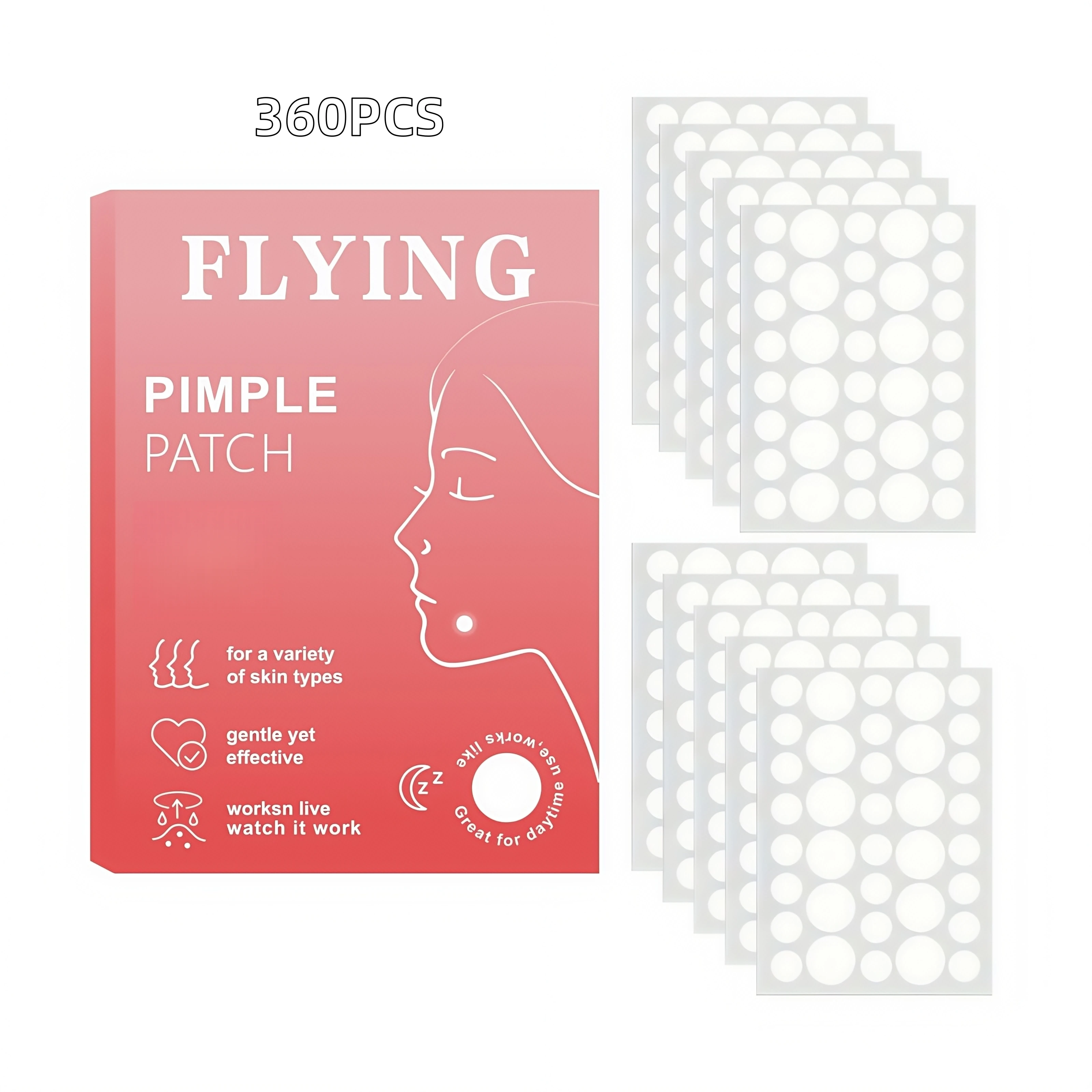 360PCS Disposable Acne Patches Invisible Hydrocolloid Pimple Dots Daily Face Skin Care Tools
