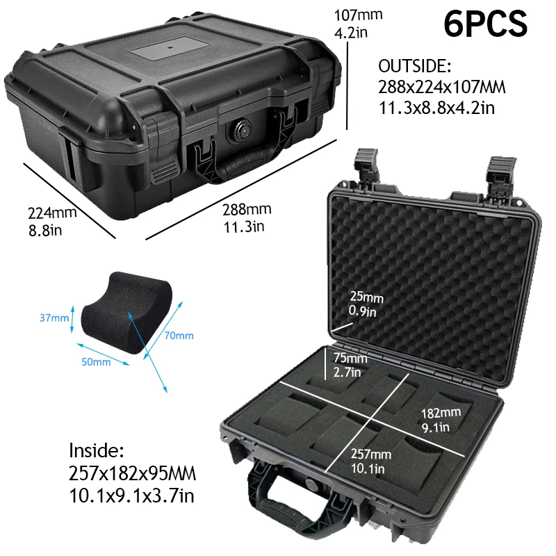 Imagem -04 - Caixa de Relógio de Plástico Mala Dura Case Exibição Caixa de Armazenamento Caixa de Armazenamento de Relógio Case Duro Suporte de Relógio Pelican Case à Prova Impermeável Água