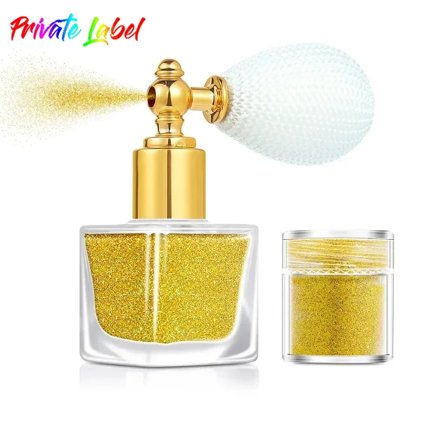 

Custom Eyeshadow Glitter Spray Manicure Sequins Face Hair Body Powder 2 Sets Private Label Bulk Makeup