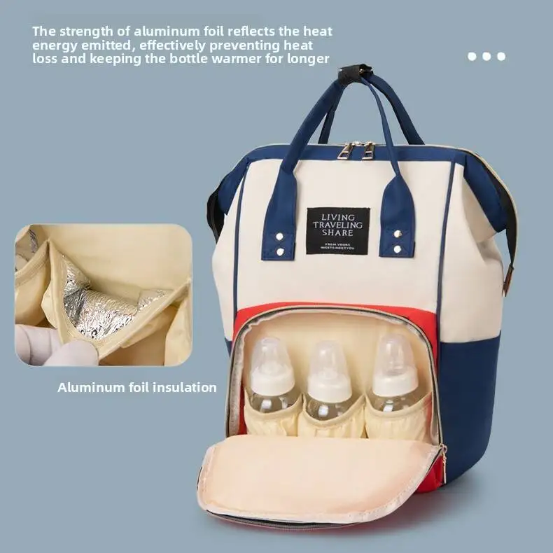 Fashionable and Multifunct Mummy Bag Large Capacity Storage Backpack Baby Bottle Insulation Storage Bag Diaper Organize Backpack