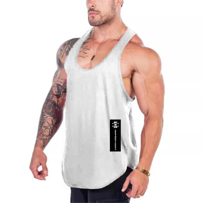 Mens Quick Dry Running Vests Mesh Stringer Tank Top Y Back Breathable Fitness Singlet For Gym Workout Bodybuilding Muscle Shirt