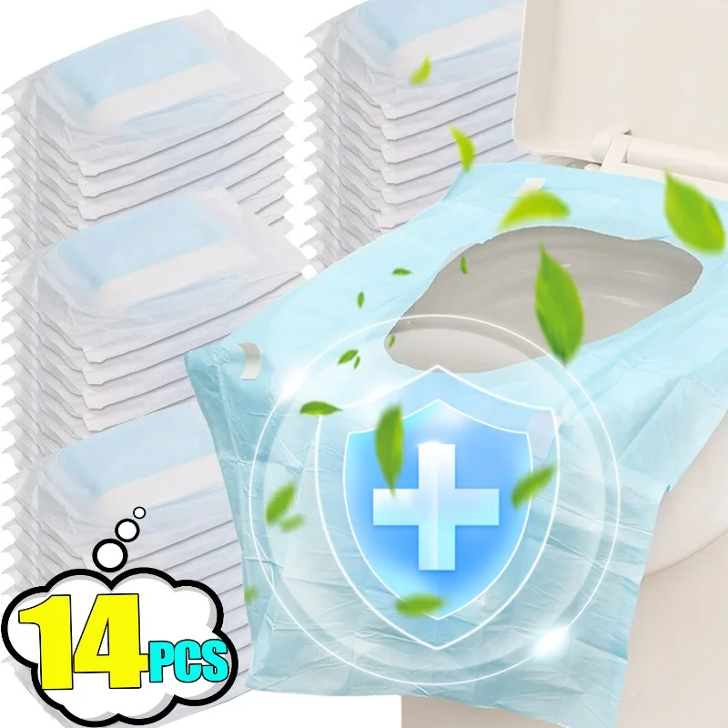 

Disposable Toilet Seats Portable Travel Camping Toilet Mat Pads Hotel Bathroom Degradable Non-woven Fabric Toilet Covers Paper