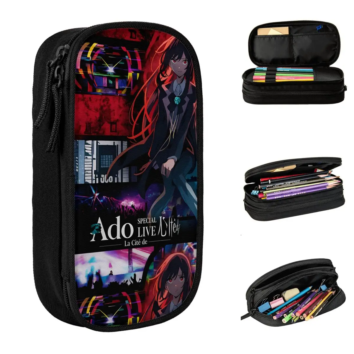 

Ado Hibana World Tour Pencil Case Japan Singer Pen Holder Bags Kids Large Storage School Supplies Cosmetic Pencilcases