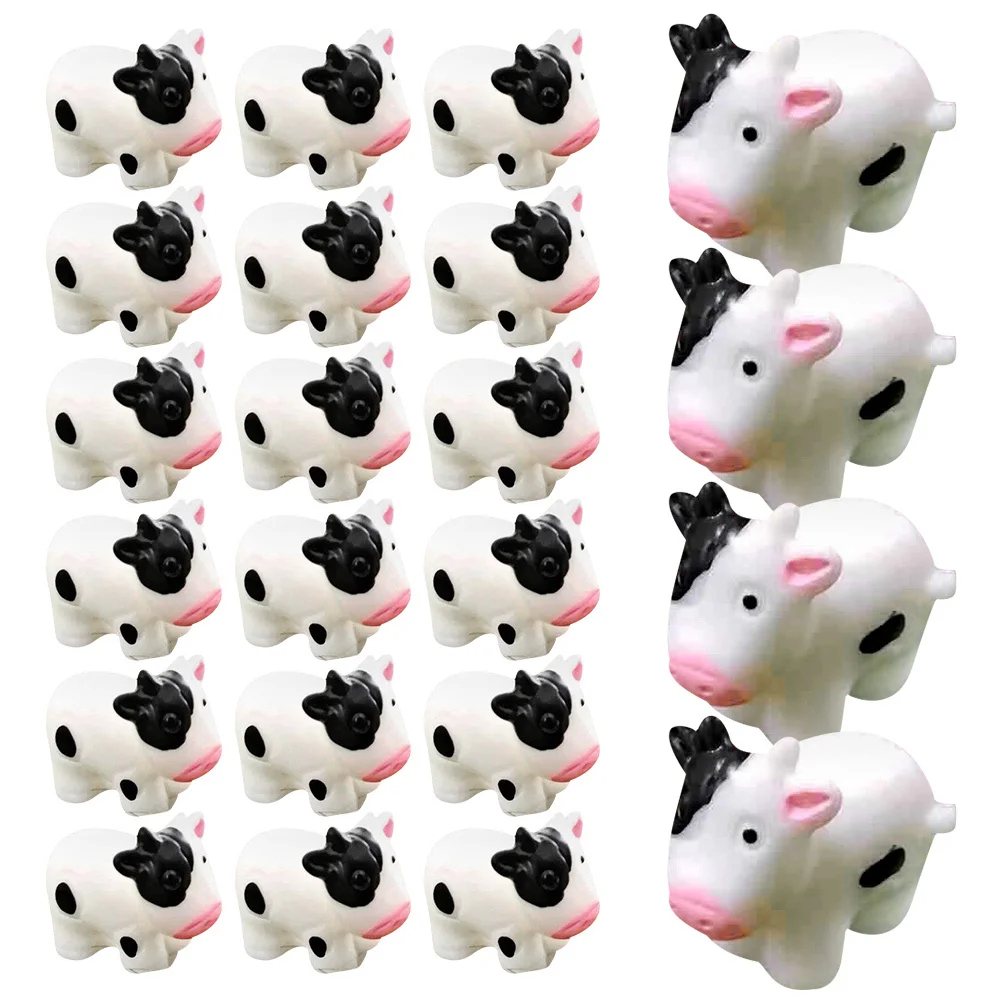 

24Pcs Miniature Cow Resin Crafts Adorable Small Cow Decor for Lawn Garden Landscape Arrangement Desktop Decors