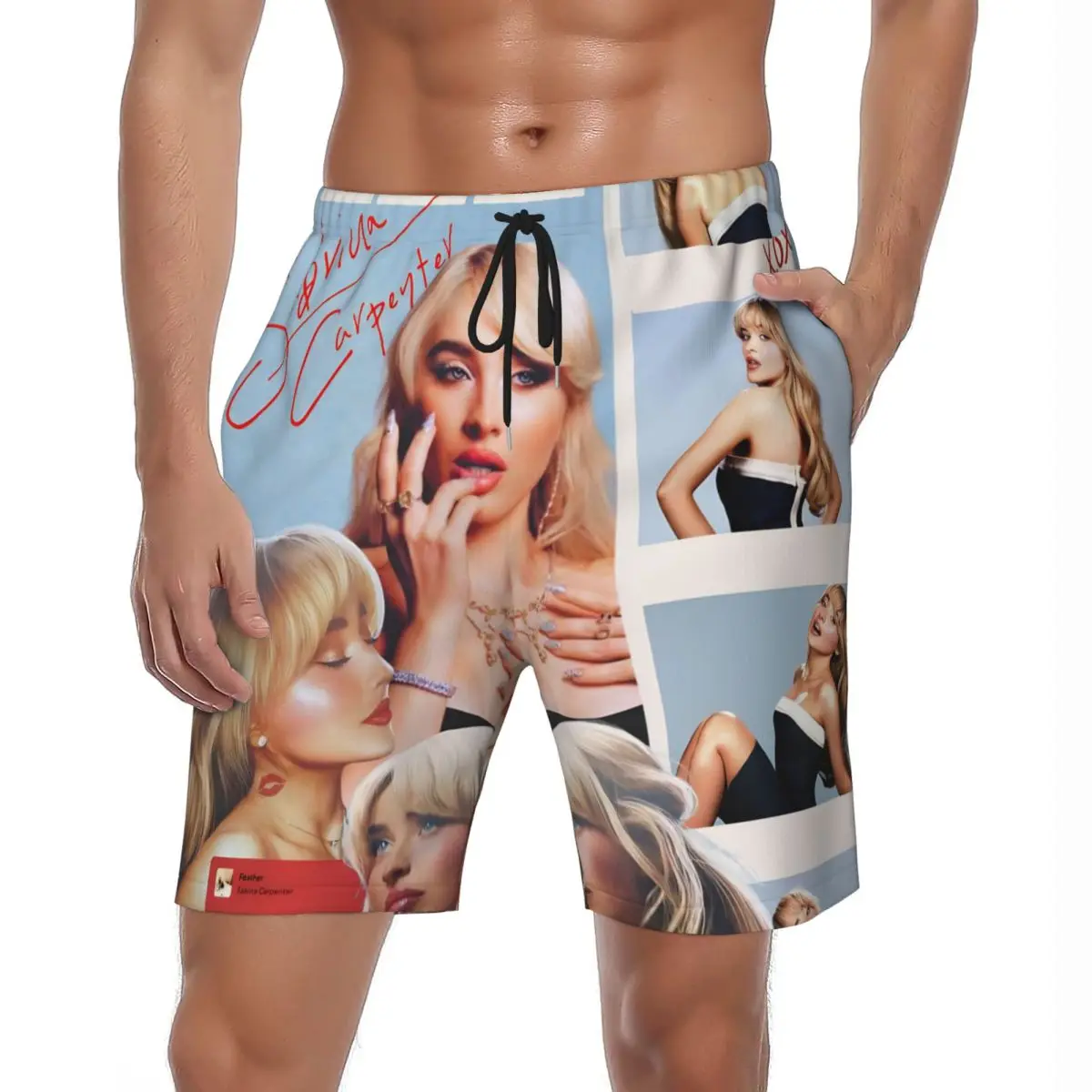 

Swimwear Sabrina Carpenter Singer Man's Best Friend Album Board Shorts Summer Hawaii Beach Shorts Men Quick Dry Beach Trunks