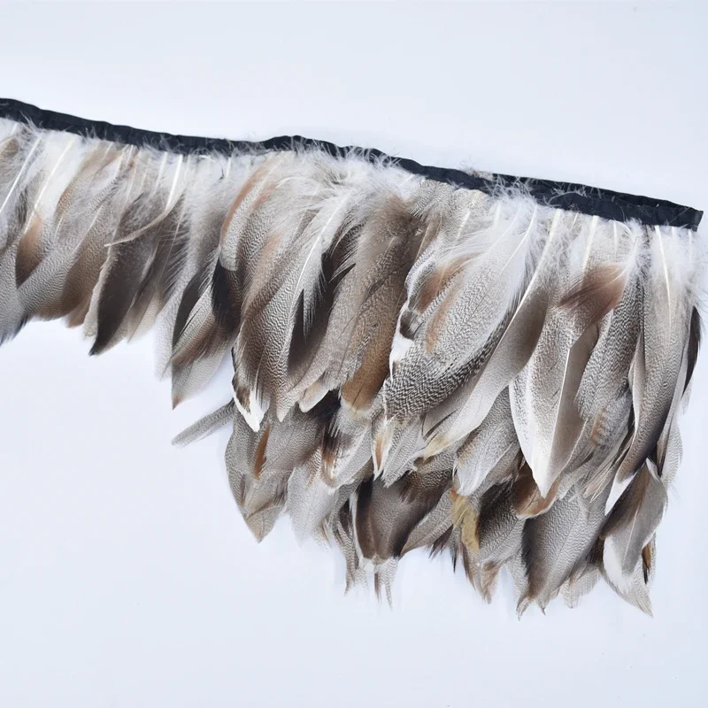 Natürliche Fasanenfeder-Borte, Spitzenfransen, Band, Gänse-, Truthahn- und Fasanenfedern für Bastelarbeiten, Plumas, Karnevalsdekoration, Boa-Federn – Detail 3