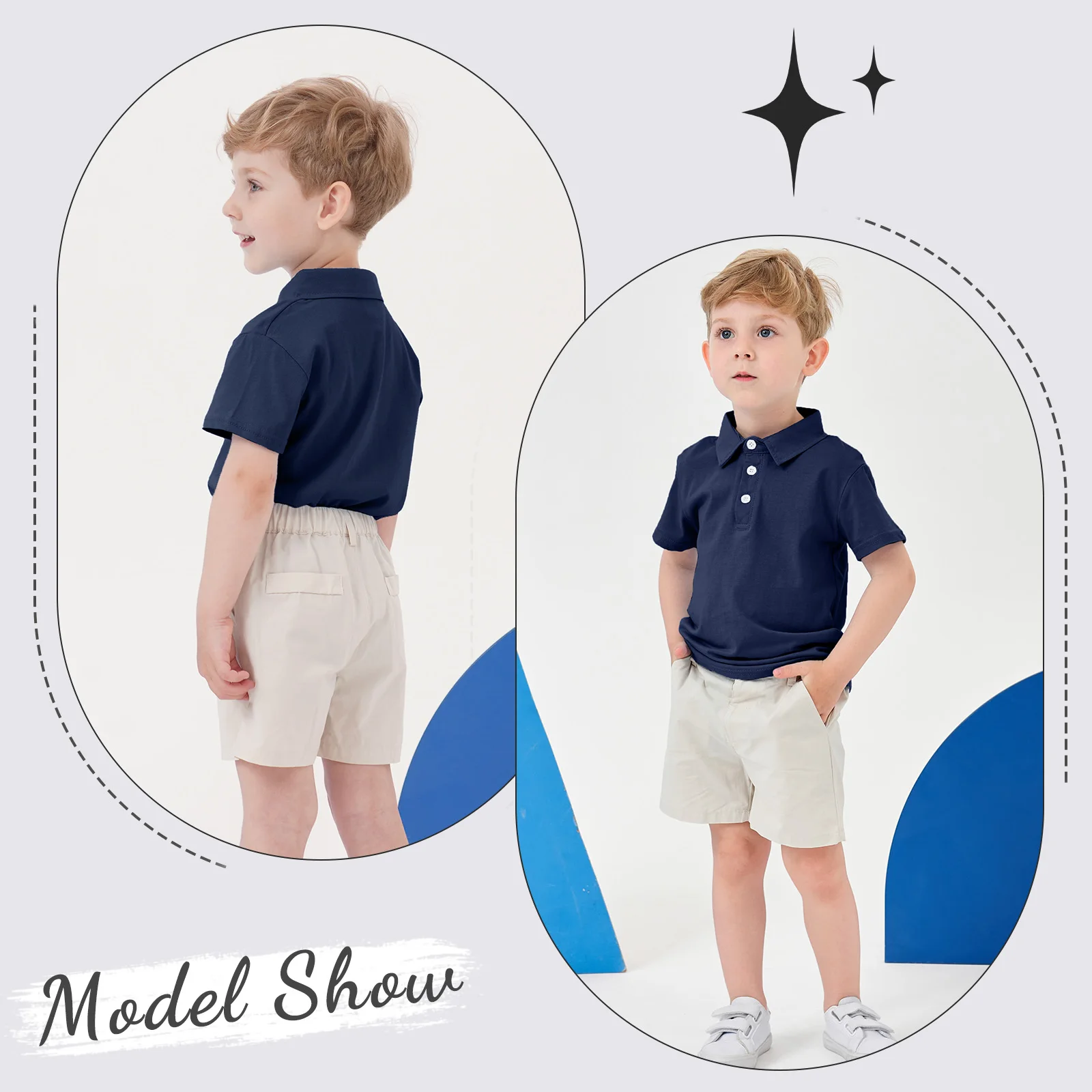 LOlanta 2Pcs Polo Shirts Shorts Set for Baby Boy Summer Short Sleeve Clothes Beach Outfits 1-6Years