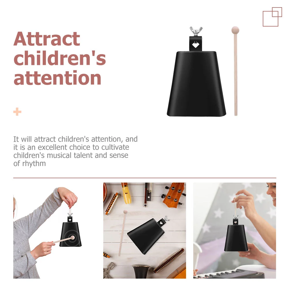 Cloche noire avec anciers pour enfants, jouet PerSCH, accessoires de musique, instruments pratiques