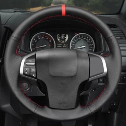 Anti-Slip Leather Braid Car Steering Wheel Cover For Isuzu D-Max MU-X 2013-2020 Holden Colorado AU 2012-2014 2015 2016 2017-2019