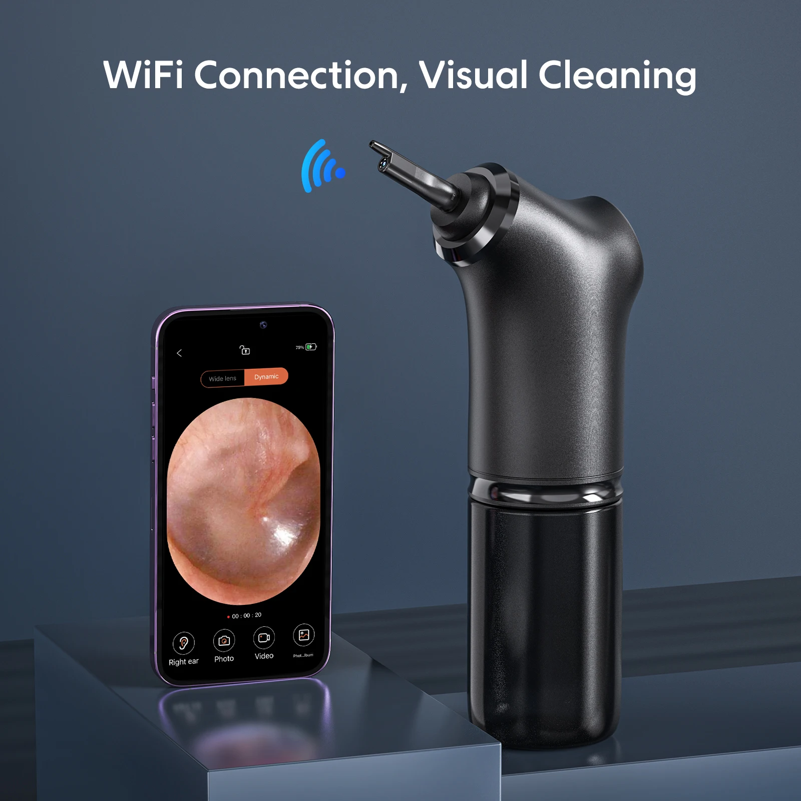 E50 Handheld Ear Scope Irrigator Equipment Electric Ear Irrigation Flushing Wax Removal Ear Cleaner with Camera