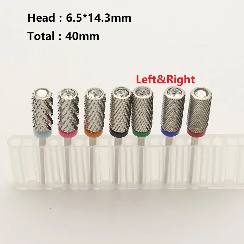 New Silver! Quality 6.5mm Diamond Big Round Top Barrel Original Tungsten Steel Carbide Manicure Nail Drill Bit File Accessories