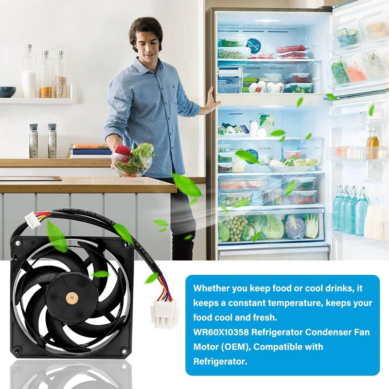 ABGR-WR60X10358 WR60X10339 Réfrigérateur Condenseur Ventilateur Pour Réfrigérateur GE GNE26GSDDSS GNE26GSDFSS GNE26GMDBES GNE26GGDBBB