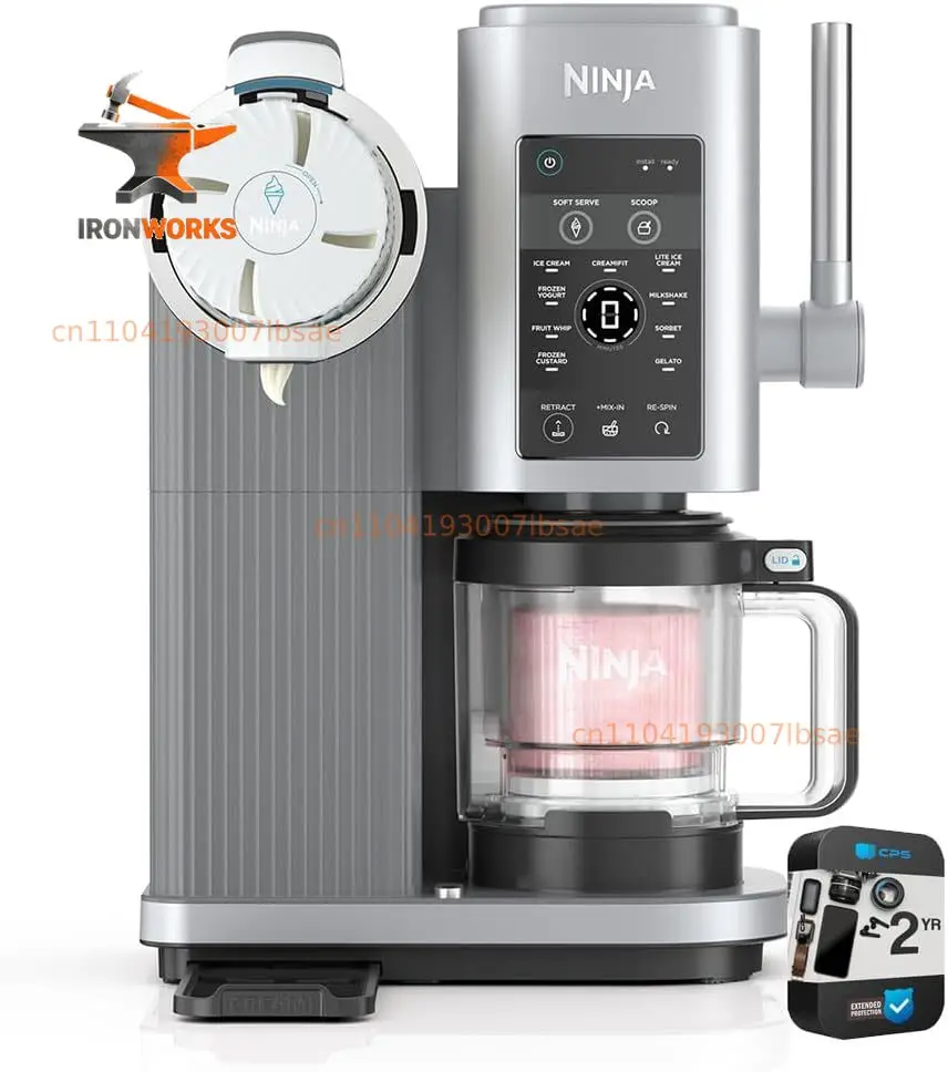 Ninja NC701 CREAMi Swirl 13-in-1 Softeismaschine (Generalüberholt) Bundle mit 2-jährigem CPS Enhanced Protection Pack