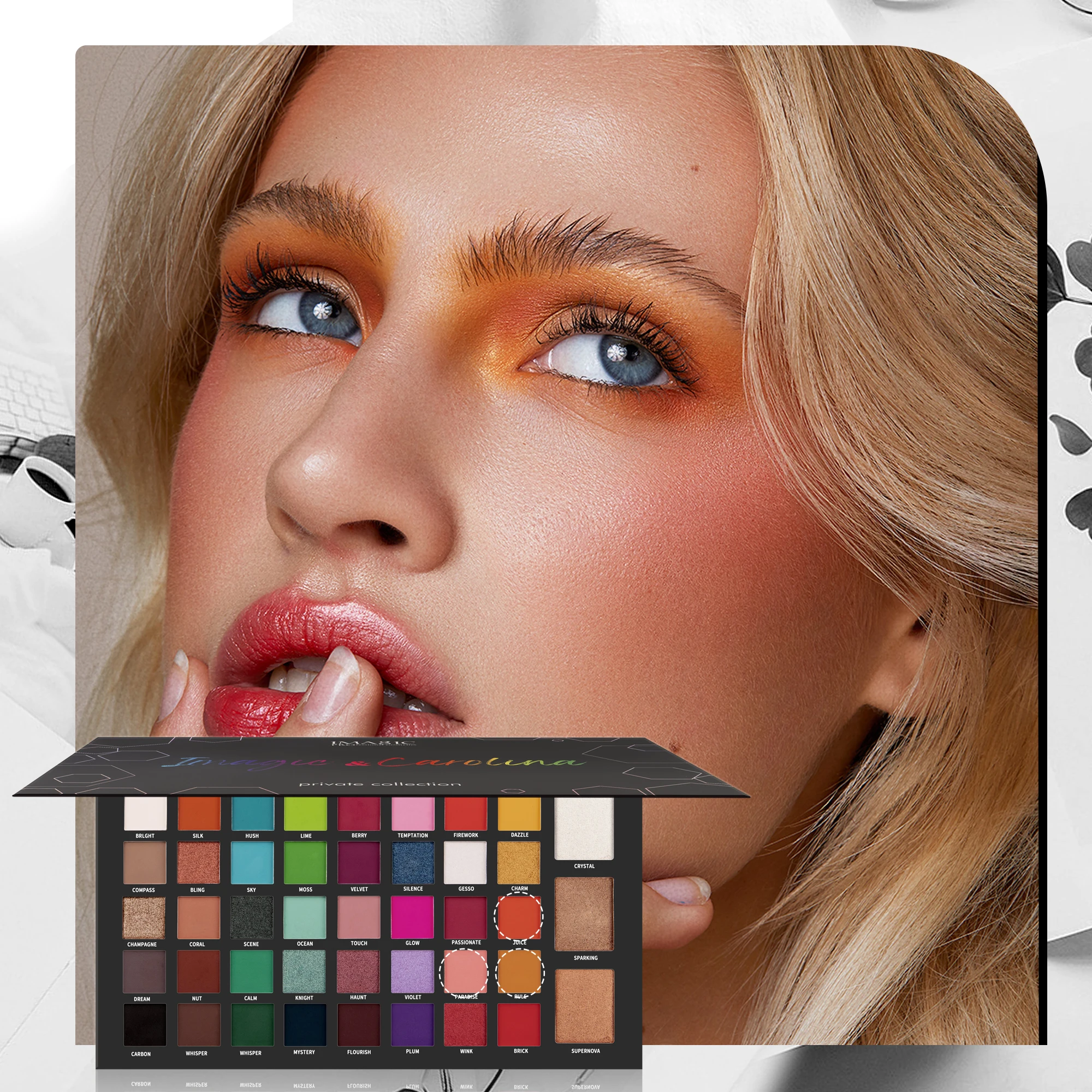 IMAGIC 43-color eyeshadow palette, eyeshadow highlighter combination, professional makeup LTD-602