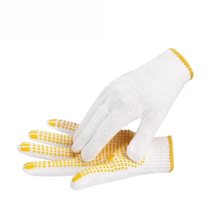 PPE Labor Protective Gluedot Cotton Glue Dots Gloves for Work Construction Anti-slip Gloves