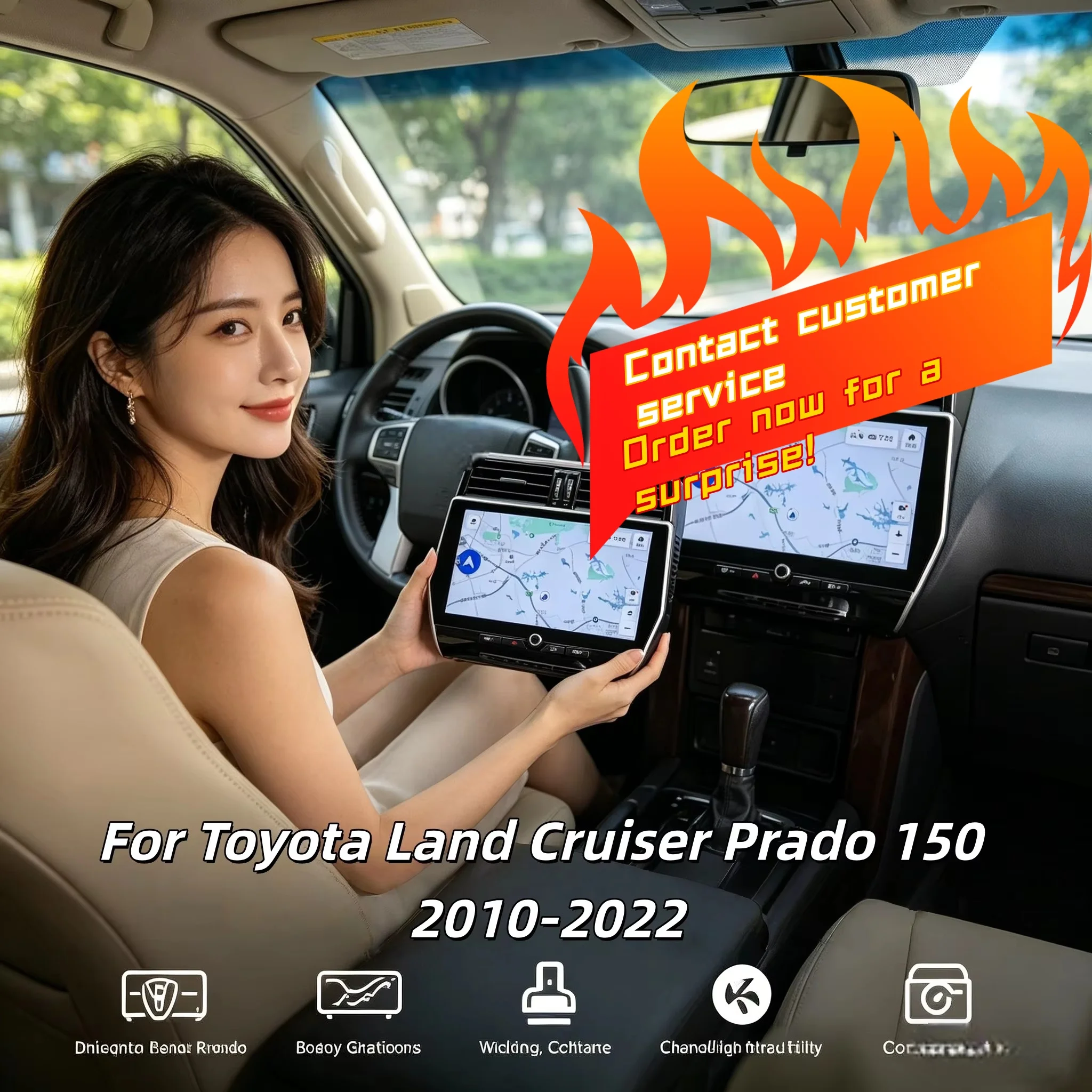 

GPS Radio 11.6 inch Screen Car Multimedia Player Navigation For Toyota Land Cruiser Prado 150 2010-2022 Android Stereo Autoradio