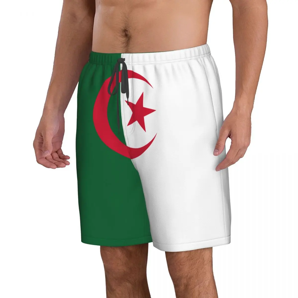 Men's Algeria Flag Algerian Fans Cool Beach Pants Shorts Surfing M-2XL Polyester Swimwear Running