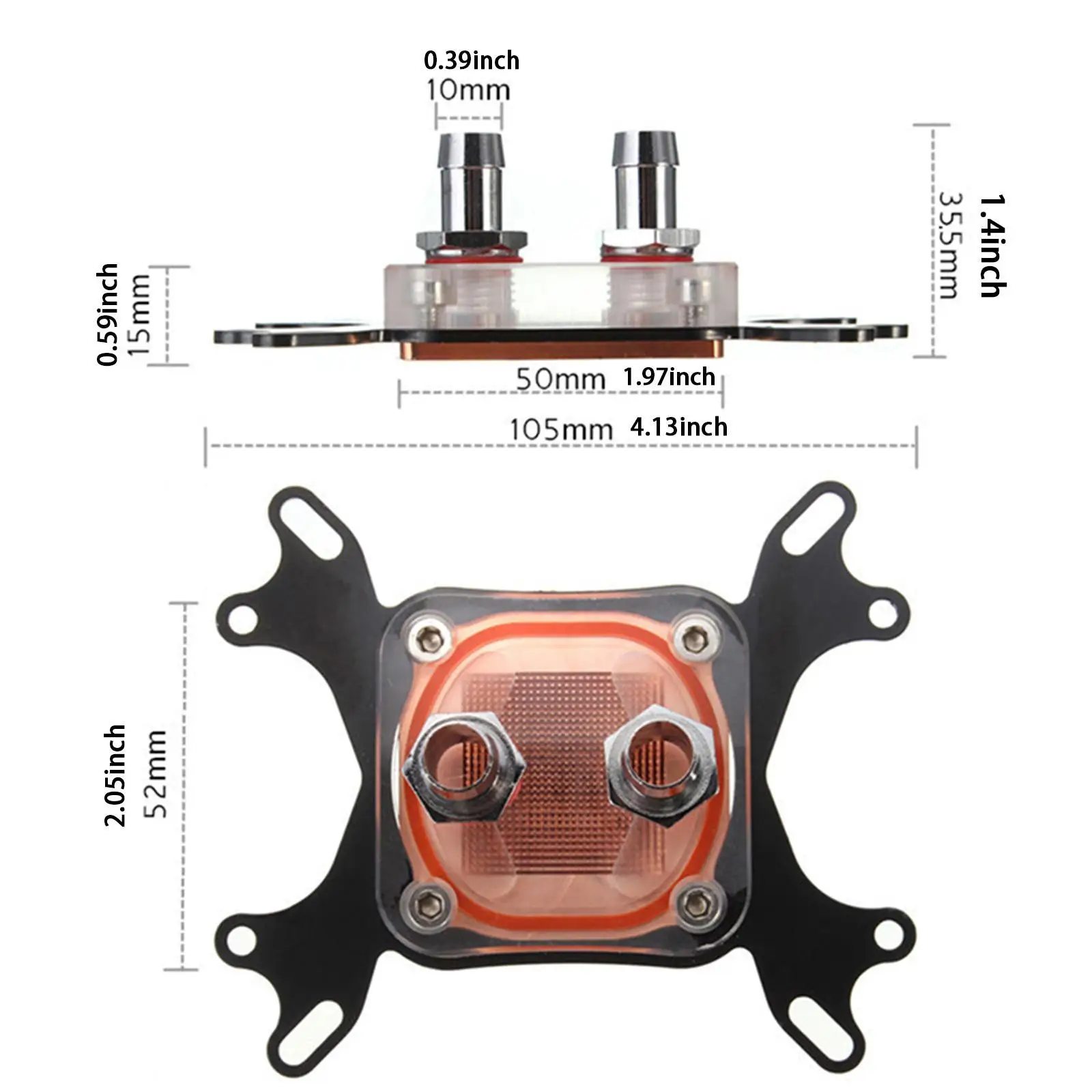 

CPU Water Cooling Block Liquid Cooling Water Cooler Block with Mounting Screw