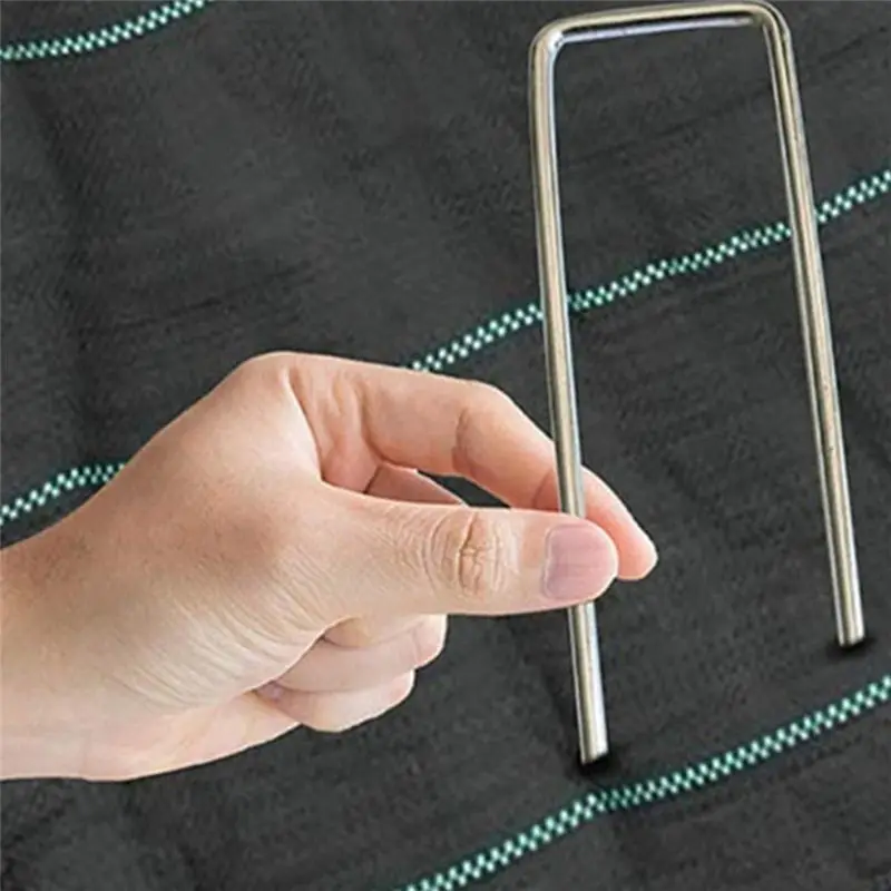 

ABFW Garden Pegs Stakes Securing Lawn U Shaped Nail Pins SpaceFor Weed Control Membrane/Fabric/Artificial Grass