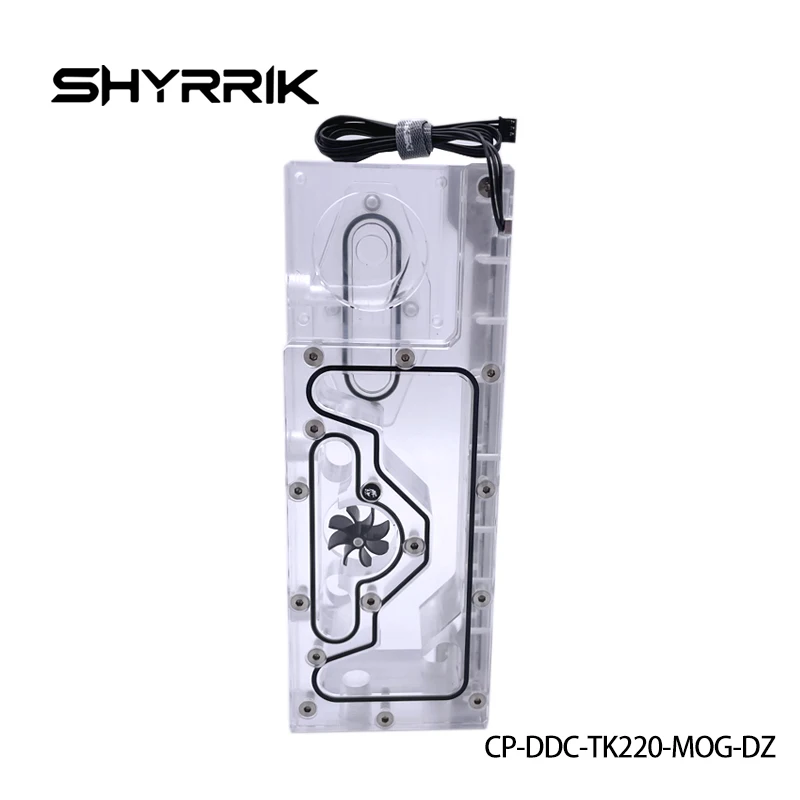 Shyrrik Computer Water-cooled Highly Transparent Acrylic Square Water Tank / Reservoir with Pump RGB Light CP-DDC-TK220-MOG-DZ