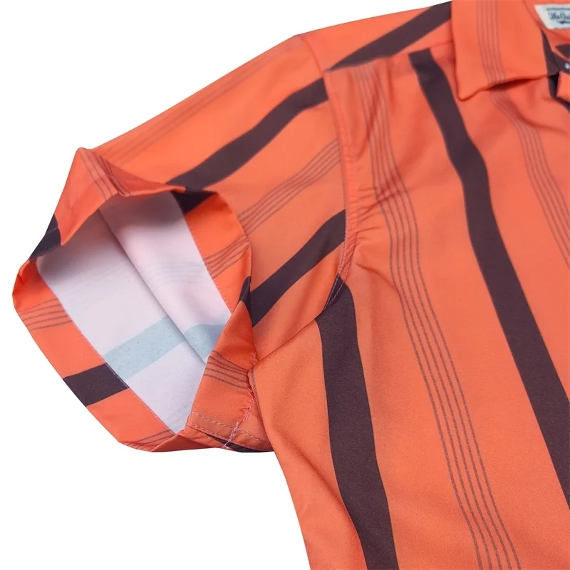 Best Quality Trend Summer WACKO MARIA Fashion Stripe Mens Womens Hawaii Holiday Short Sleeve Shirt Brand Tops
