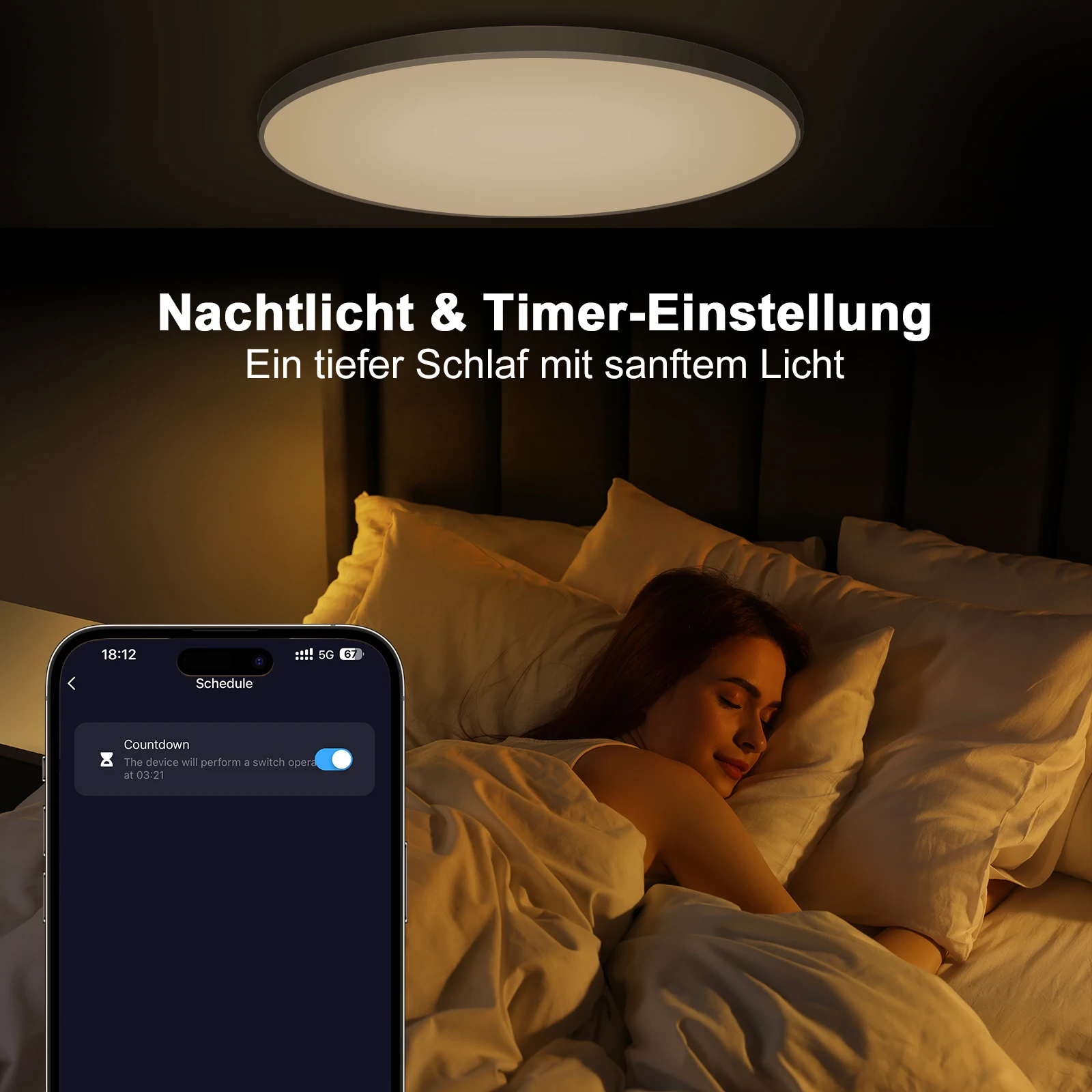 Obrázek 6: 24W LED strop lehký ø30cm RGB stmívatelné s daleký & app ovládání, 2400LM chytrý lampa 16M barvivo pro ložnice žití pokoj