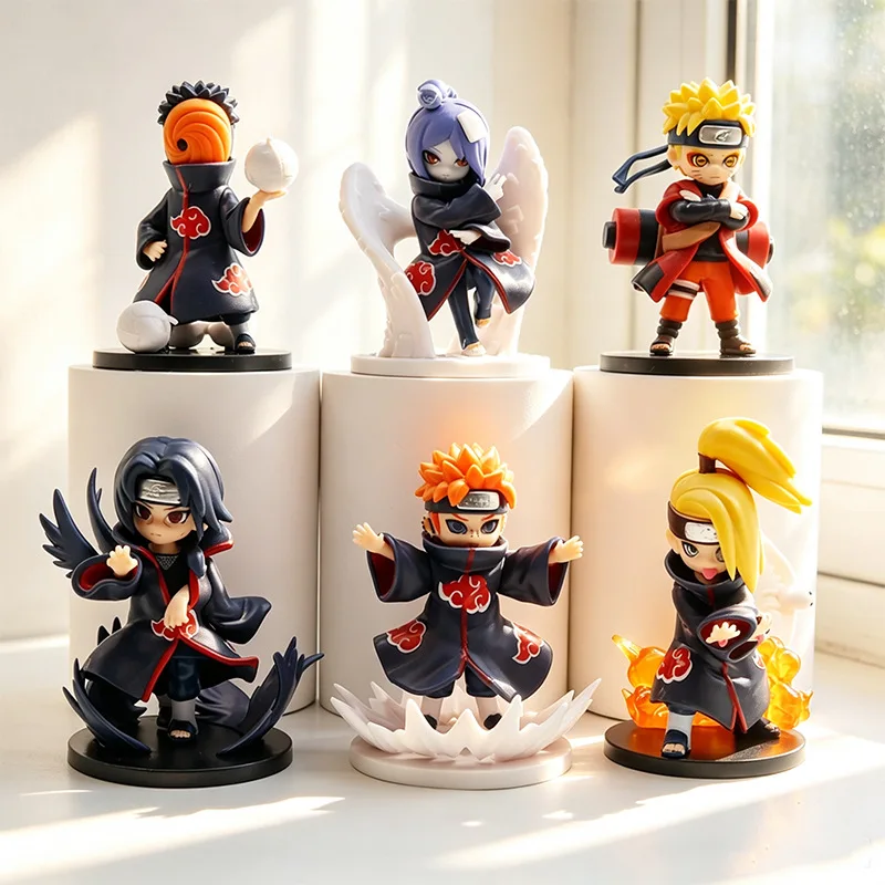 6Pcs/Set Naruto Shippuden Akatsuki Arc Series Anime Action Figure