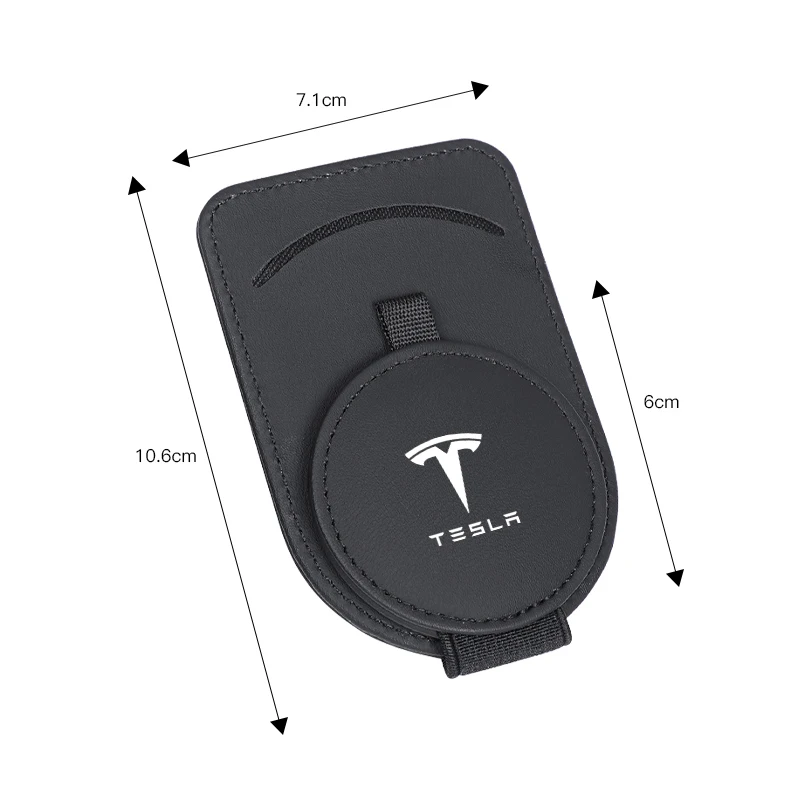 جودة الجلود نظارات السيارة كليب حامل بطاقة الهوية التخزين الداخلي ل تسلا نموذج 3 نموذج S نموذج X نموذج Y Cybertruck Roadster #6