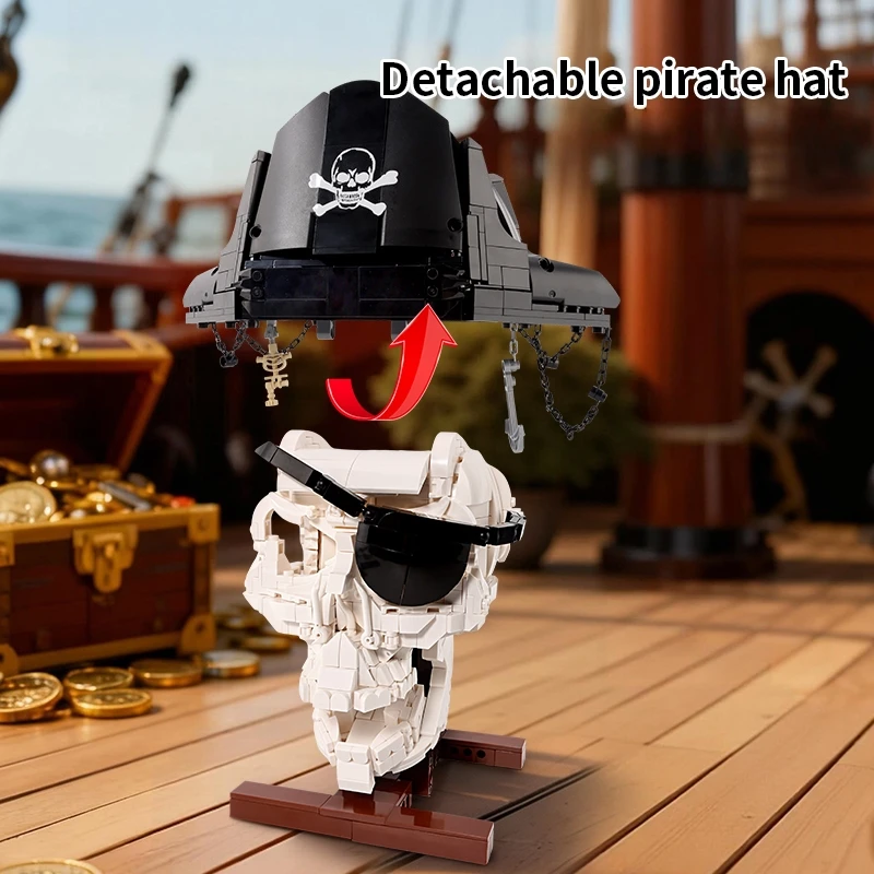 FUNXINEE 1167PCS Scheletro Barca Pirata MOC Kit di Costruzione Rimovibile Cutlass Modello di Visualizzazione 3D Creativo Desktop Decor Regalo Tutte Le Età