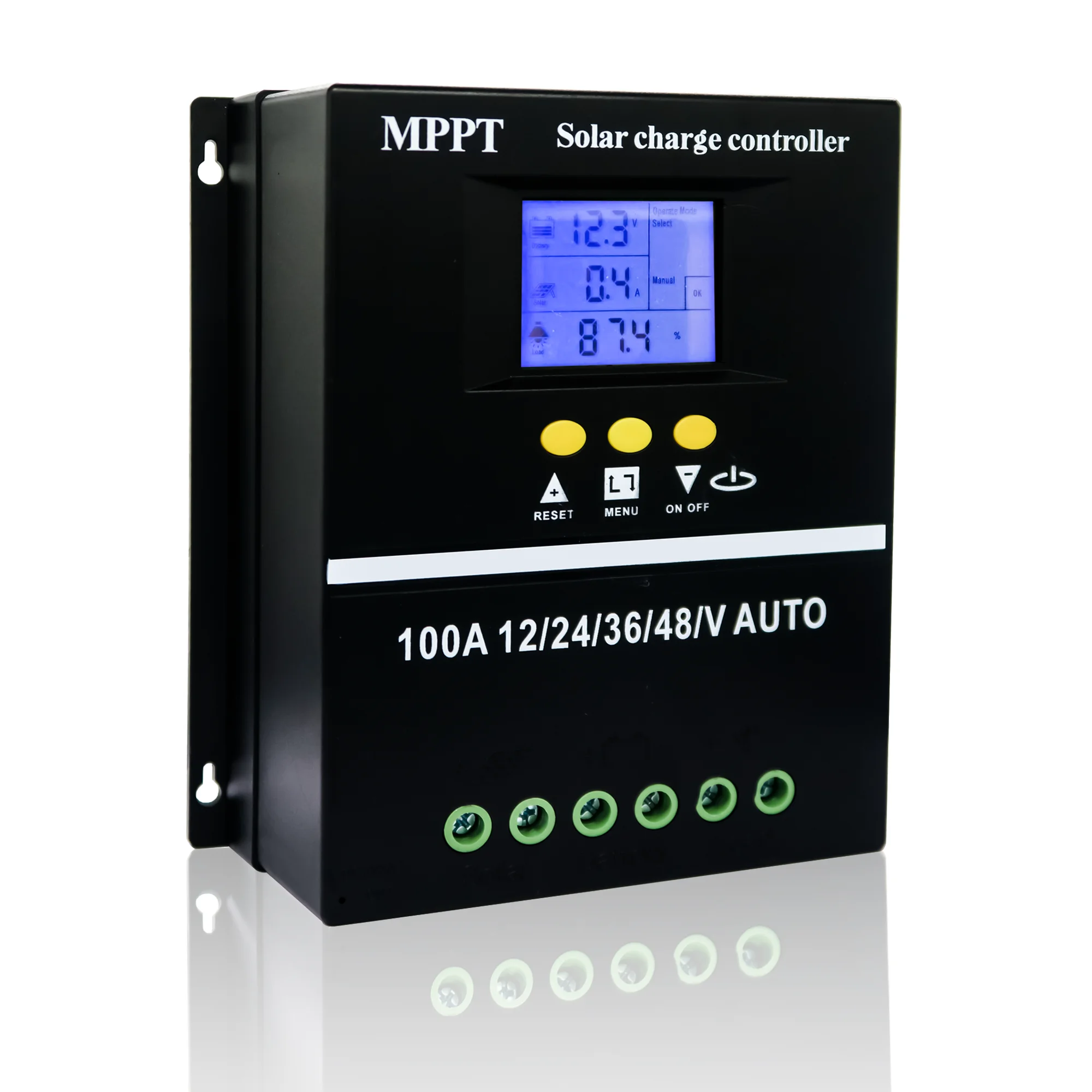 

POWLSOJX 100A 80A 60A Solar Charge Controller 12V 24V 36V 48V Auto MPPT Focusing Regulator with Dual USB LCD Display for LiFePO4