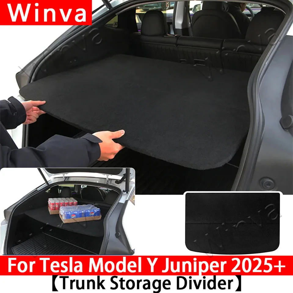 

Trunk Cargo Cover Retractable For Tesla Model Y Juniper 2025 Partition Baffle Plate Curtain Rear Luggage Carrier Auto Accessorie