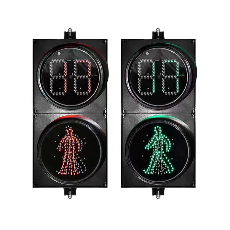 Hot Sale 200mm Plastic High Quality LED Pedestrian Traffic Light With 2 Digit Countdown Timer Pedestrian Light For Road Safety