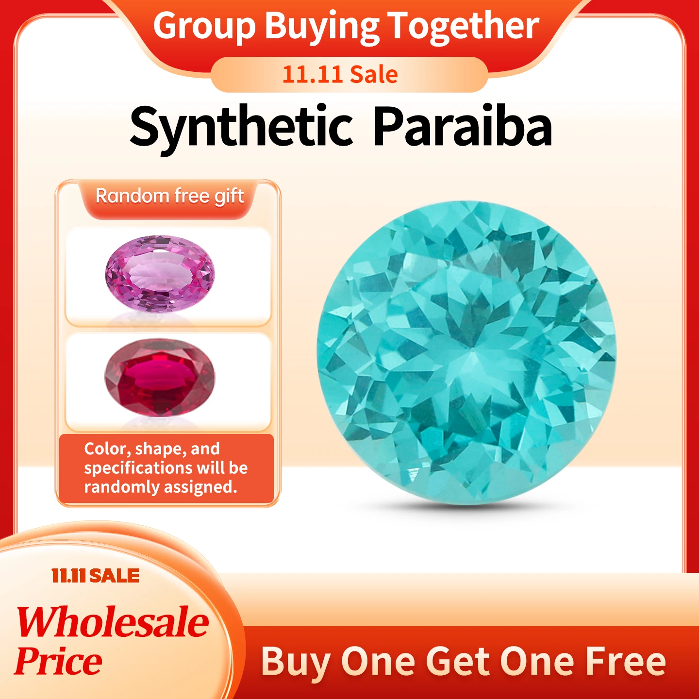 

YinZheng Round Shape Paraiba Flame Melted Cultivate Paraiba Can Be Provide GRC Or AGL Certifacate Loose Synthetic Paraiba Stone