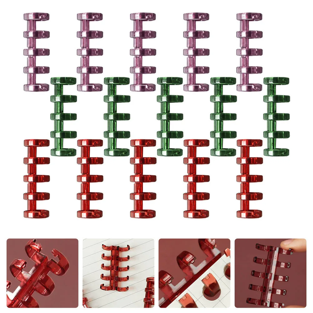 15 قطعة خمسة حفرة فضفاضة ورقة الموثق للمدرسة مكتب المنزل استخدام مجزأة ملف كليب لوازم مكتبية الموثق الدائري