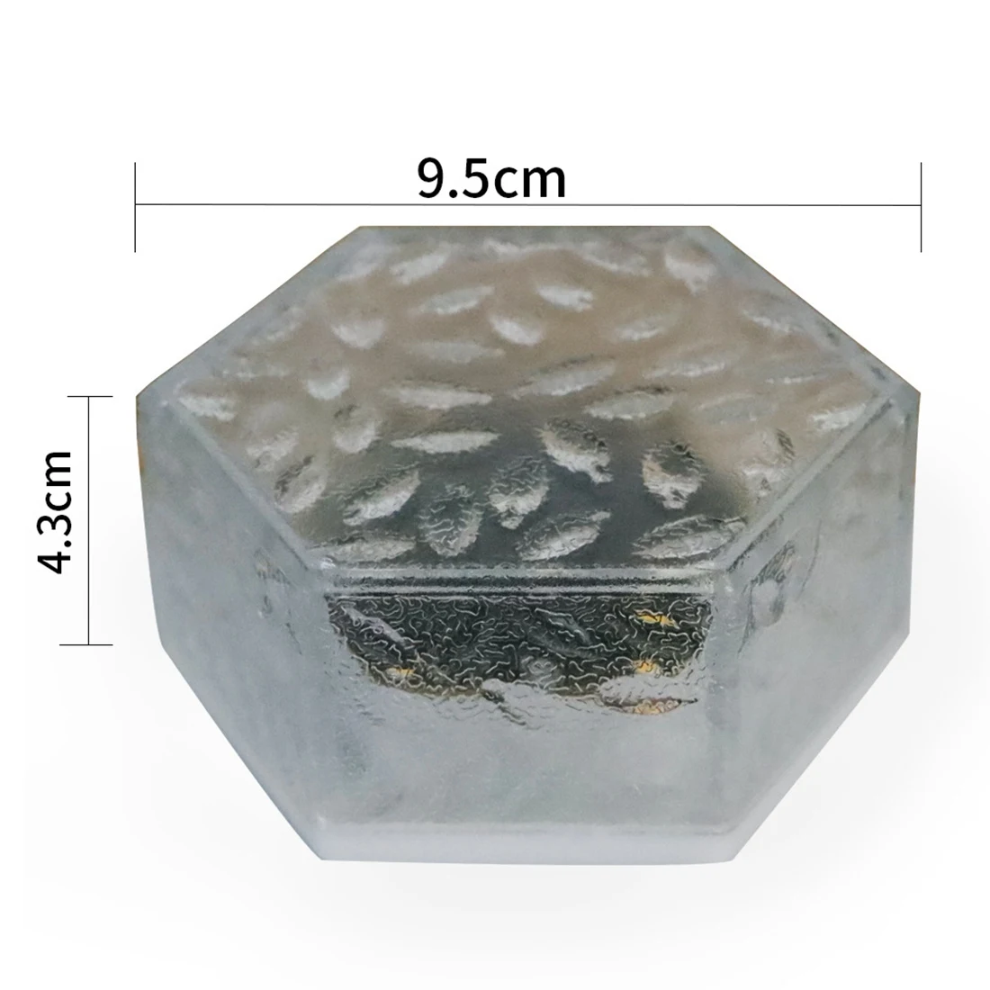 ไฟสนามกันน้ำพลังงานแสงอาทิตย์ทรงหกเหลี่ยมตกแต่งโคมไฟอิฐน้ำแข็งสำหรับสวนบันได (B)