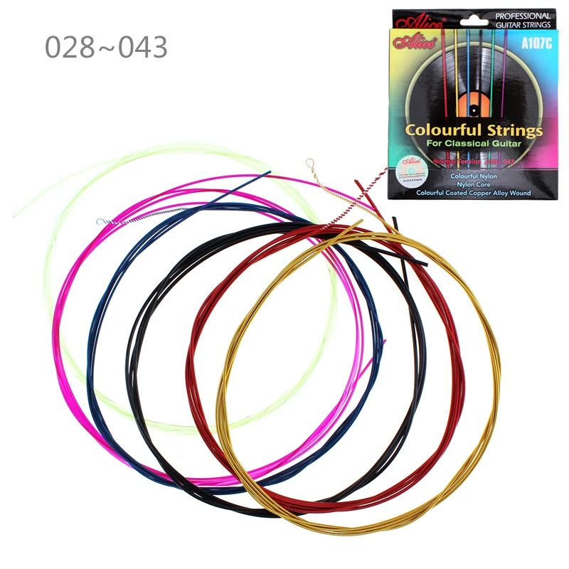 

6pcs Classical Guitar Strings 028 - 043 Inch Nylon Coated Copper Alloy Colorful String Set for Classic Guitar Parts Accessories