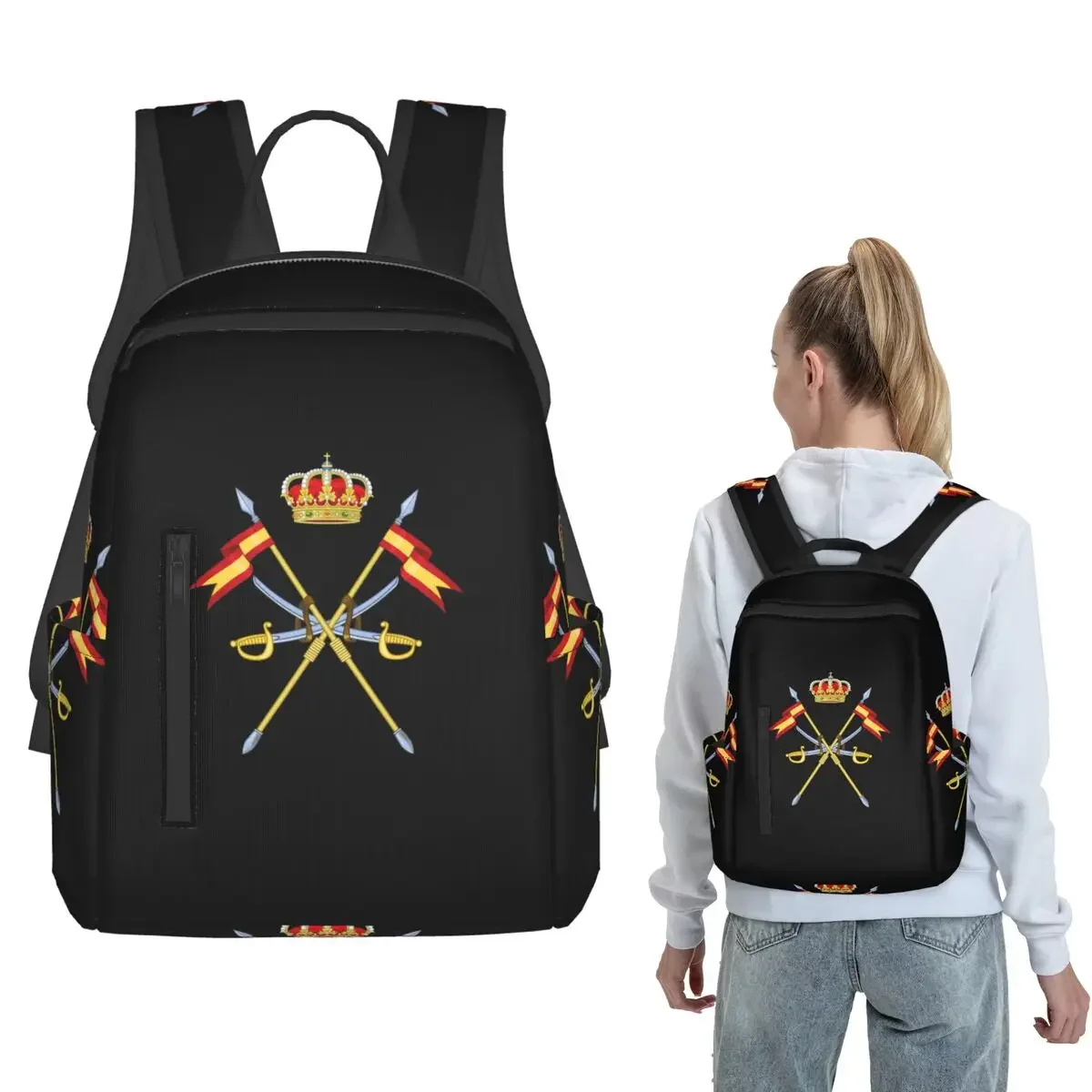 Emblem Of The Spanish Civil Guard Backpack Large Capacity Boys Girls BookBag School Bag Shoulder Bags for Men Women