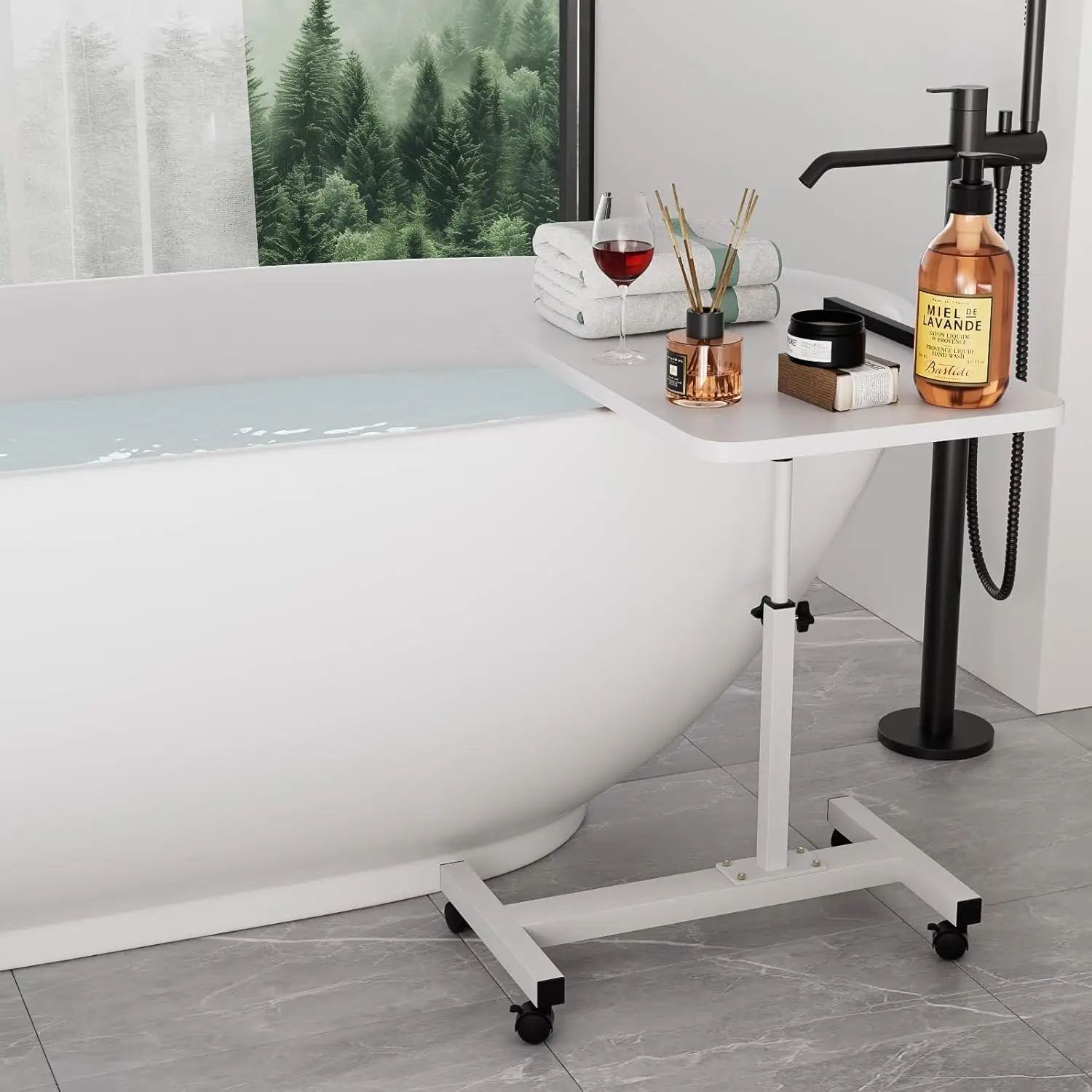 مكتب كمبيوتر محمول قابل للتعديل 360 °   حامل متنقل دوار على سطح الطاولة فوق السرير، محطة عمل الكمبيوتر لطاولة الدراسة الدوارة #4