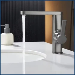 Zinc Alloy Single Holder Single Hole Washbasin Tap for Bathroom 360 Degrees Rotation Basin Mixer Sink Faucet With Hose