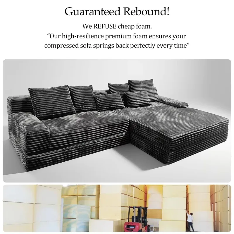 Corner Compressed Sofa Set In Box Pure Sponge Vacuum Roll Packed Upholstered Fabric Module Compression Furniture For Living Room