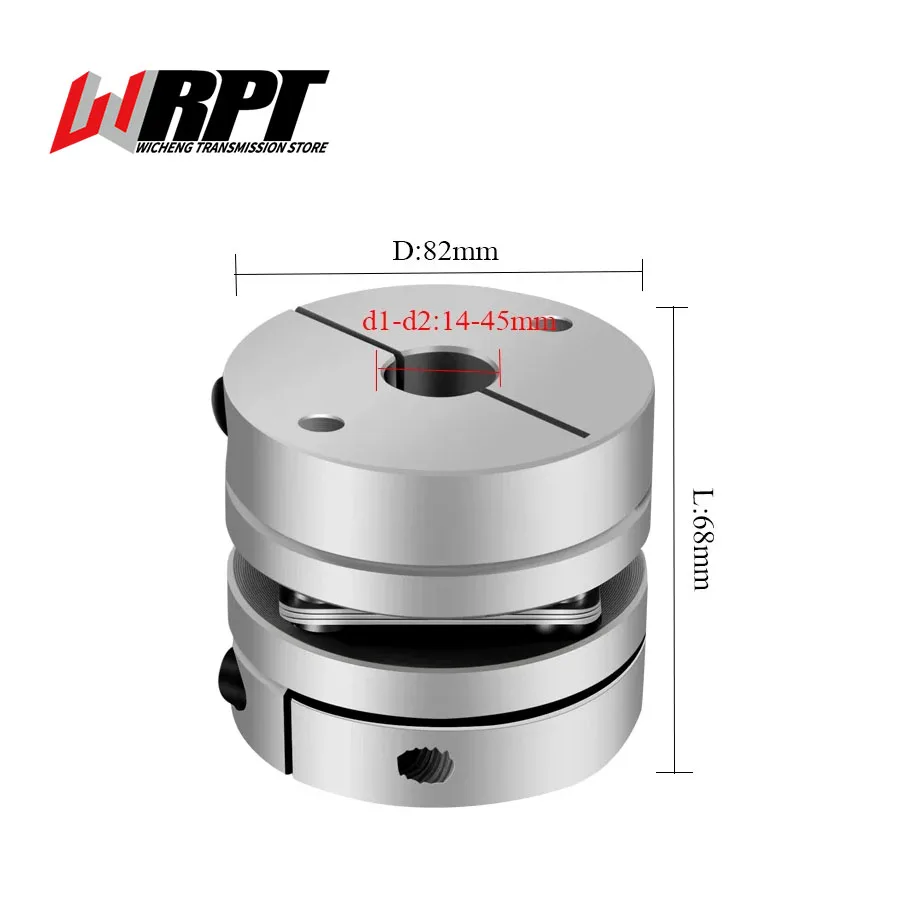 

Aluminum Alloy Coupling Single Diaphragm Elastic High Torque Coupling Encoder Motor Connection Can Be Keyed DWQ-82x68