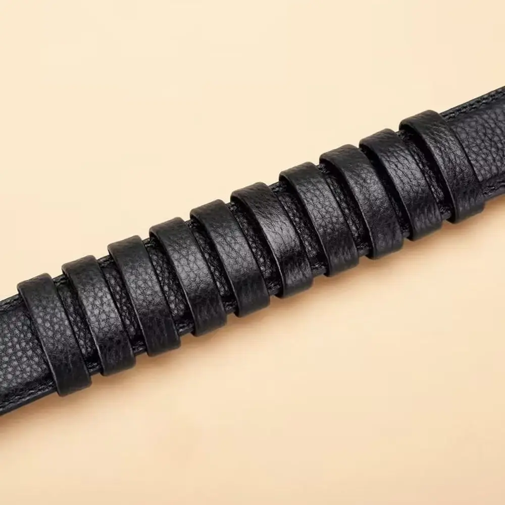 Uniwersalny męski pasek ze skóry naturalnej bydlęcej, pierścień do samodzielnego wykonania, delikatny pasek do talii, okrągły pasek, akcesoria do paska z oczkami.