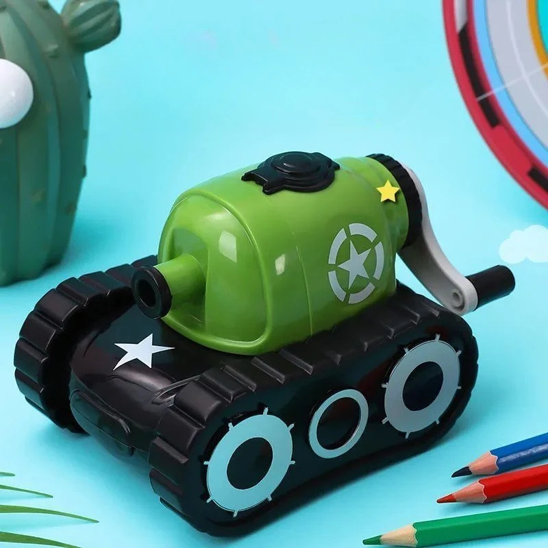 Tank Shaped Manual Pencil Sharpener for Kids Students