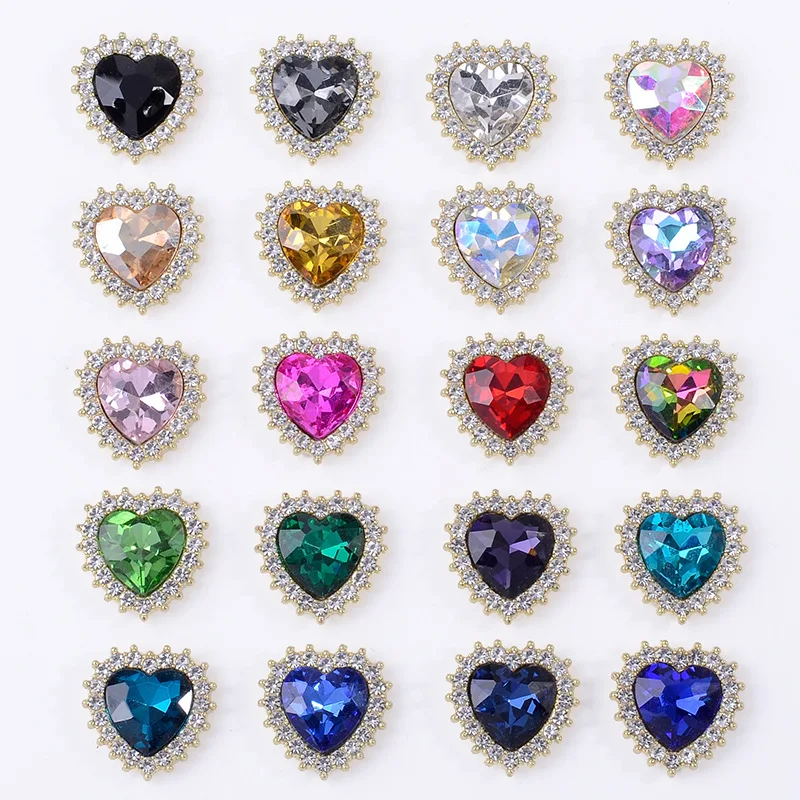 Sweet children's hair accessories clothing love material multi-color micro-inlaid rhinestone lace heart-shaped peach heart alloy