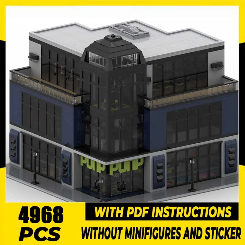 

Модель городской улицы City Street View: Конструктор MOC, модель фитнес-центра, технологичные кирпичики, DIY-сборка, строительные игрушки для праздников