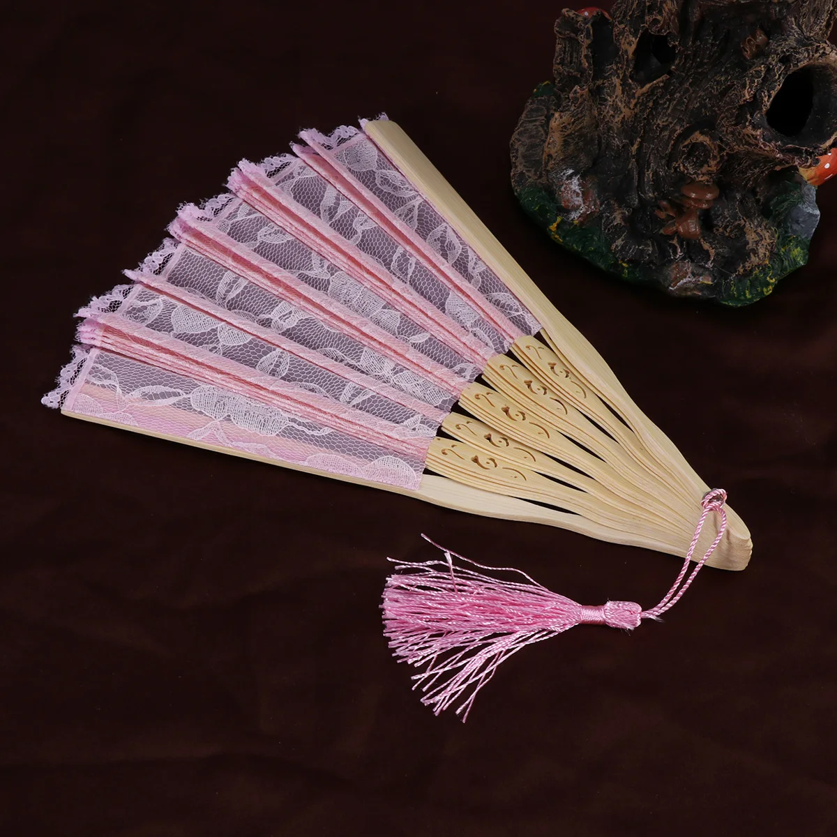 

Retro Lace Fan Folding Hand Fans Round Chinese Vintage Style Held Foldable Miss
