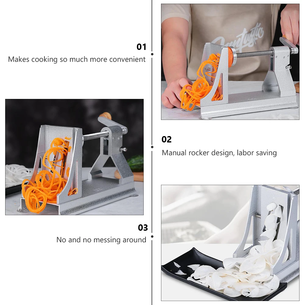 

Aluminum Alloy Kitchen Tool Potato Grater Vegetable Manual Rocker Design Easy Clean Stainless Steel Blade