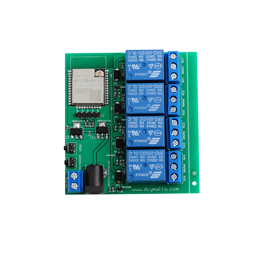 ESP32S 4-Channel Smart Relay Module CP2102 Serial Module With WiFi And Wireless BT For IoT Projects