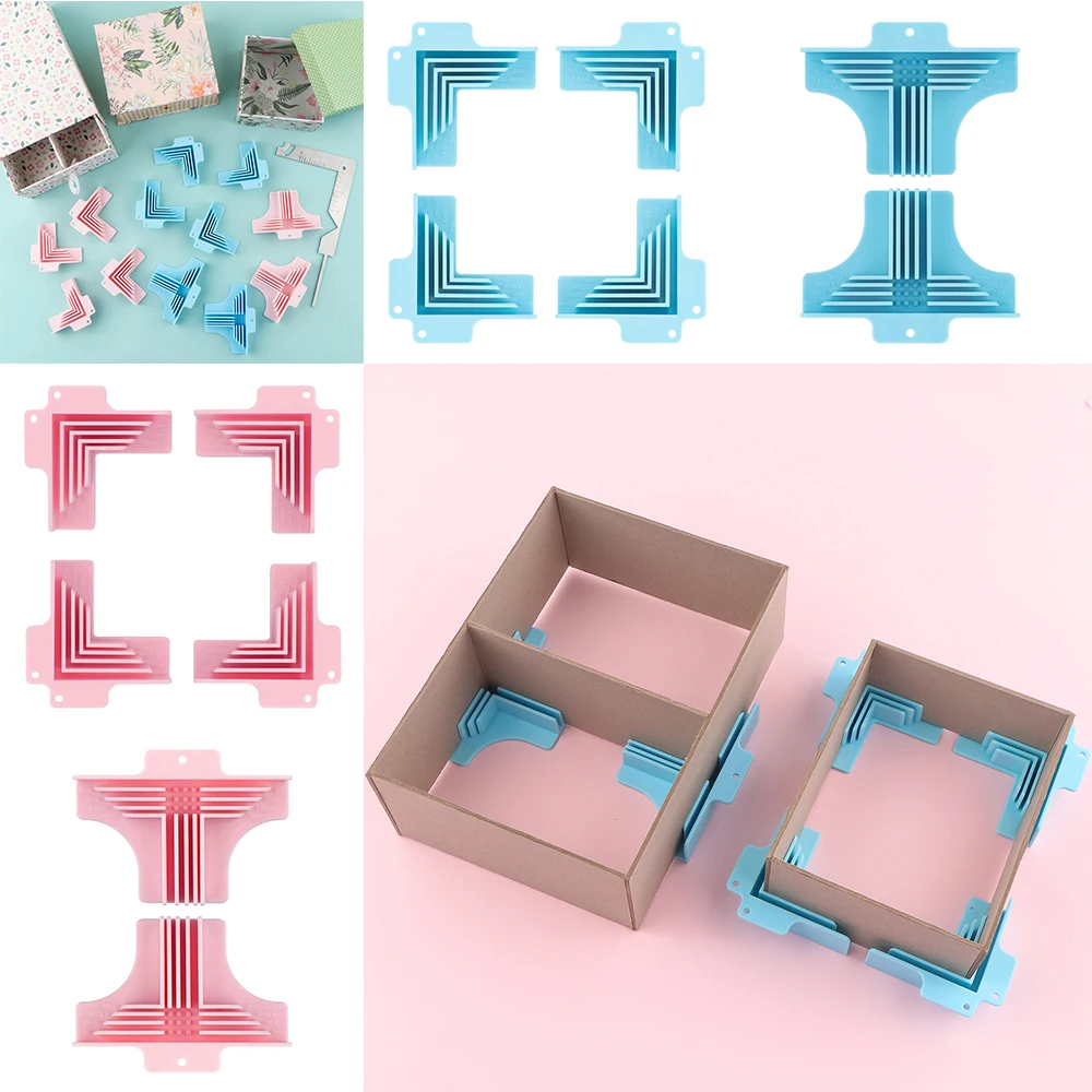 

T-shaped Corner Guides for Chipboard Boxes Divider Assembly Clamps for Box Making for DIY Scrapbooking Paper Cards Crafting 2024