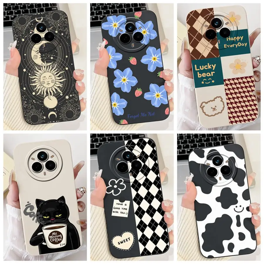 Funda de teléfono para OPPO Realme 14 Pro Plus, Funda trasera de lujo, Funda protectora de silicona suave para REALME RMX5051 Matte Couqe 14 Pro +